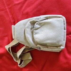 New Tan Corduroy Sling Bag